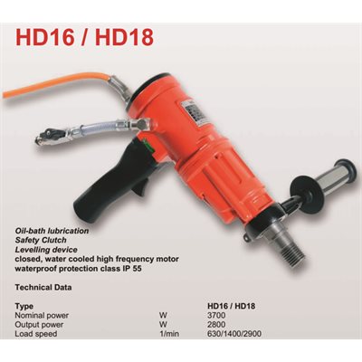 HF Core Drill, watercooled ,RPM 630 / 1400 / 2900, 3700W / 230V