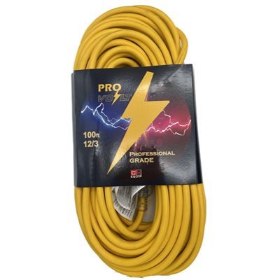 PRO-VOLT 12 / 3 100ft, SJTW ELEC CORD,15A / 125V