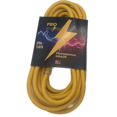 PRO-VOLT 12 / 3 25ft, SJTW ELEC CORD,15A / 125V