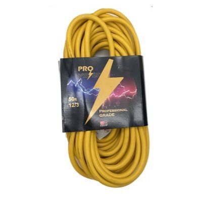 PRO-VOLT 12 / 3 50ft, SJTW ELEC CORD,15A / 125V