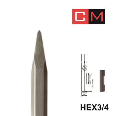 HEX3 / 4; Pointed chisel; 16