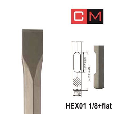 HEX01 1 / 8+Flat; Tranche ; 1 1 / 4x16