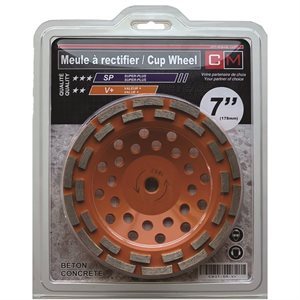 7" x 7 / 8 x Double-Rim Cup Wheel -V+ quality