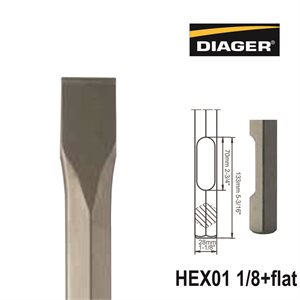 HEX28+Flat; Ciseau plat; 1 1 / 4x16